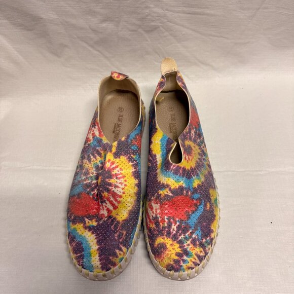 IlseJacobsen Tulip 139 Perforated Slip-On Sneakers - Multi Tie-Dye - Size EU 37 - Picture 3 of 8